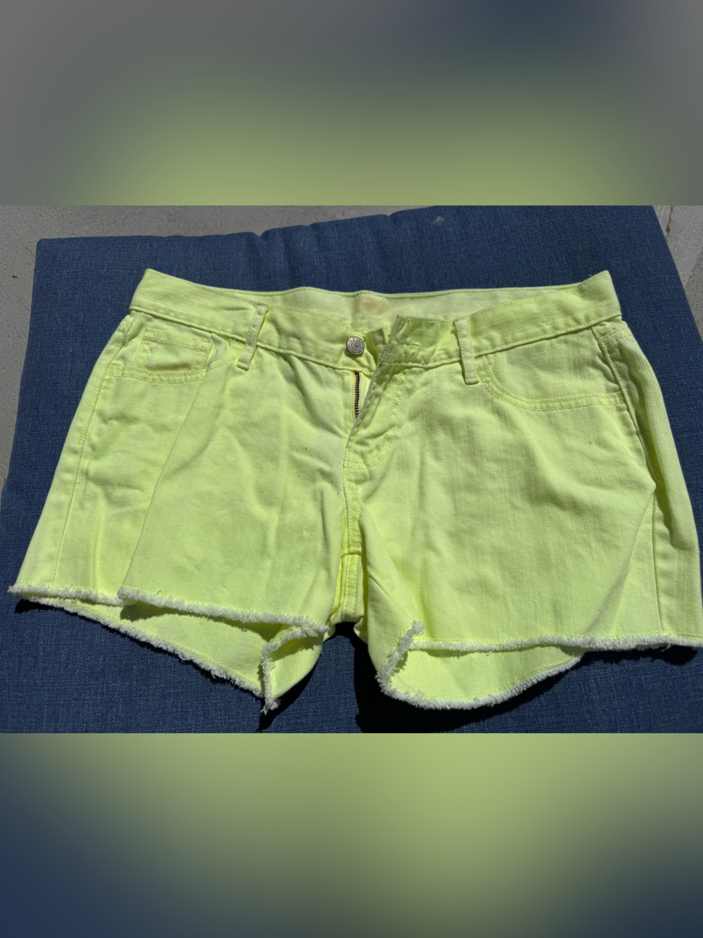 Old Navy Neon Yellow Denim Cutoff Shorts
